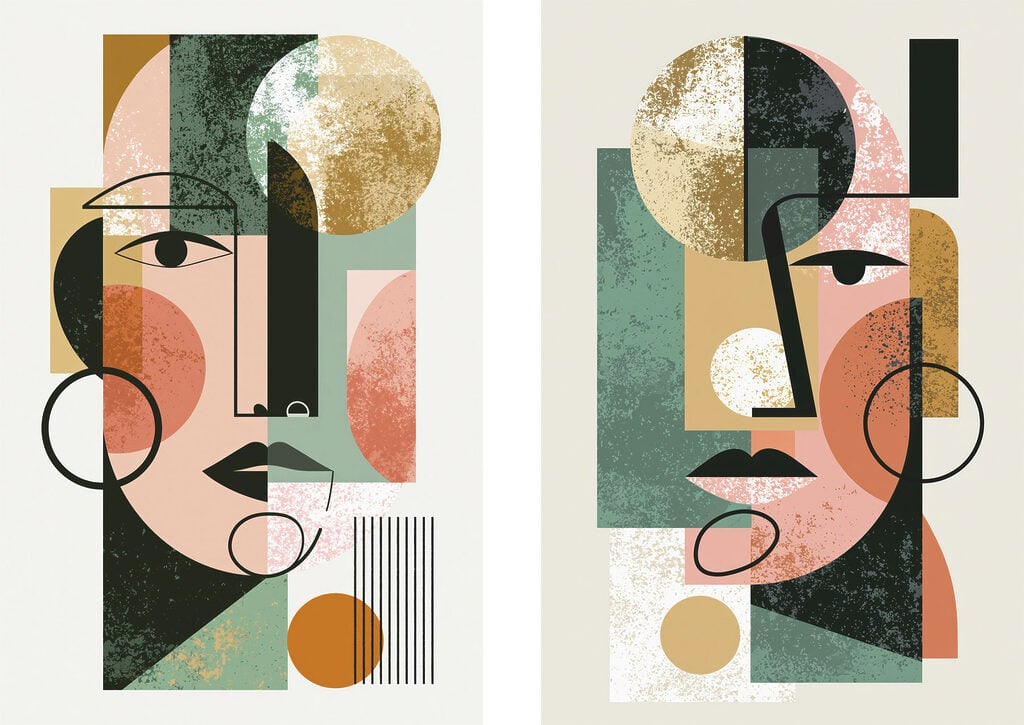 Couple of images of a woman's face
