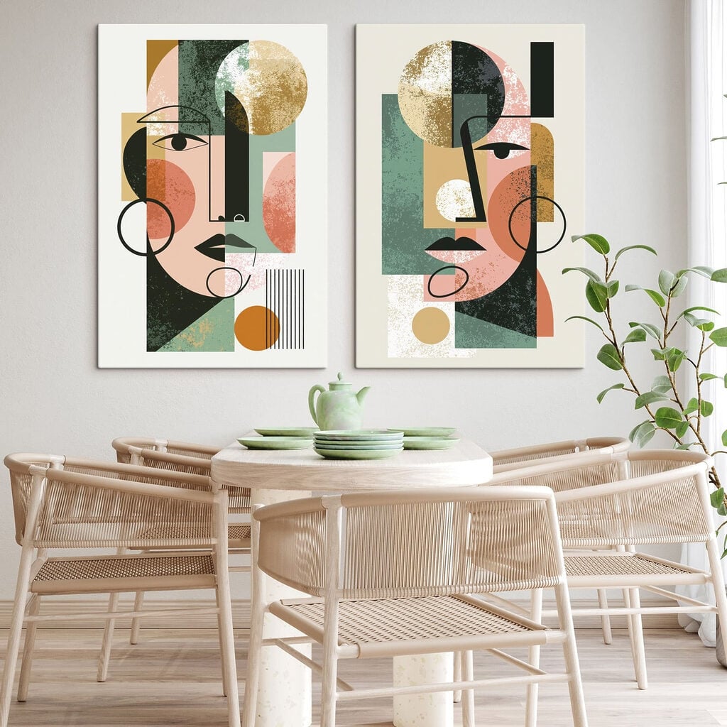Couple of images of a woman's face