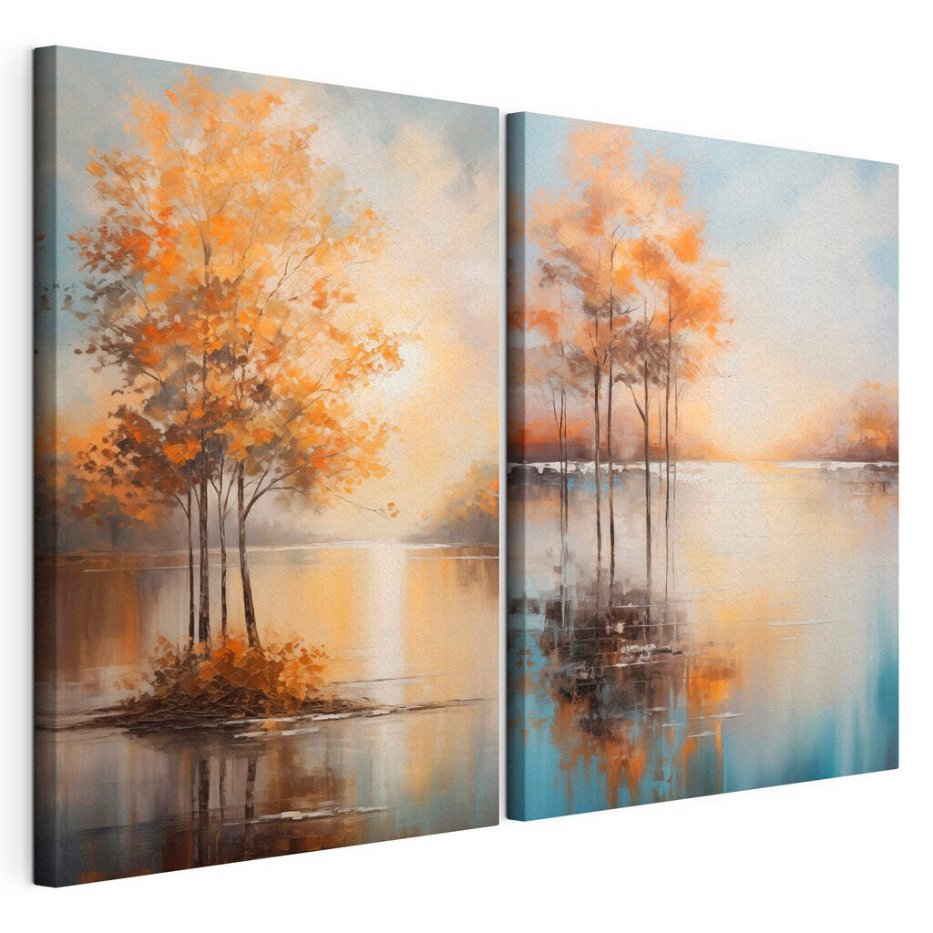Painting of trees in water