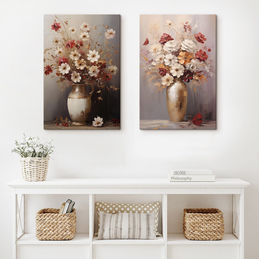 Painting of flowers in a vase
