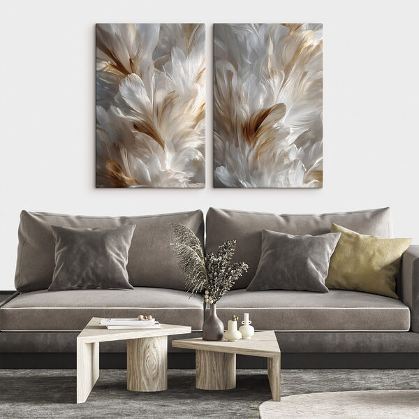 Delicate feathers in soft hues