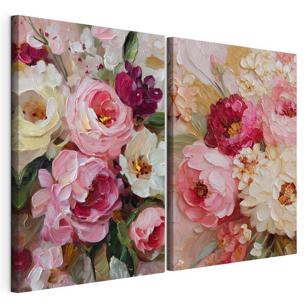Stampa su tela modulare Fiori dai colori vivaci e tenui
