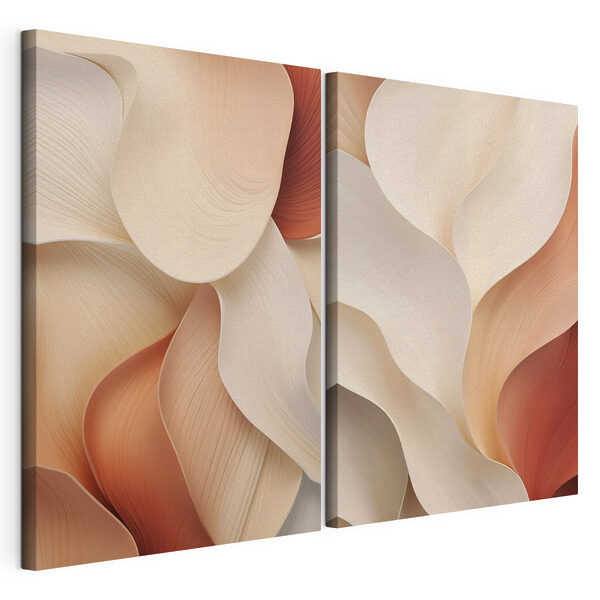 Stampa su tela modulare Forme sinuose in una palette di colori tenui