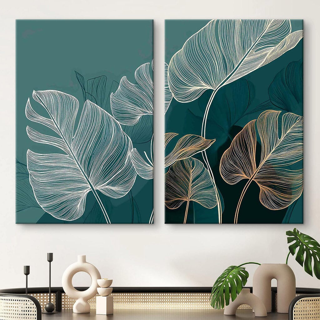 Delicate leaves in soft colors