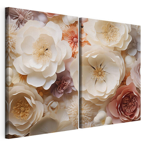 Stampa su tela modulare Collage di fiori di carta