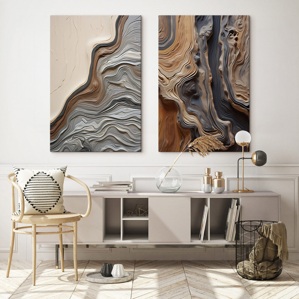 - Flowing lines in harmonious colors
