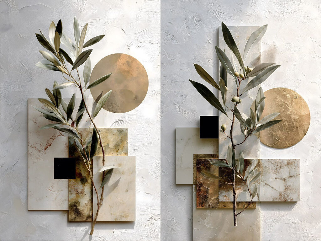 Natural elegance with leafy accents