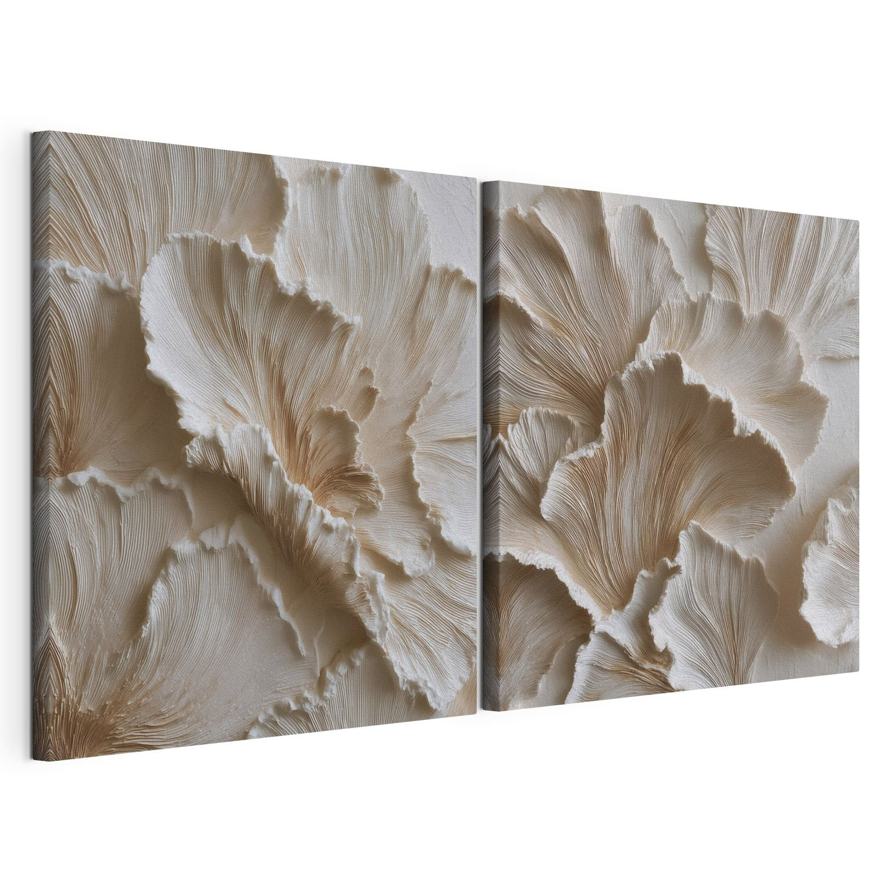 Intricate layers of cream-colored textures