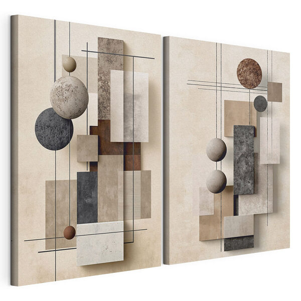 Stampa su tela modulare Collage artistico con forme e colori diversi