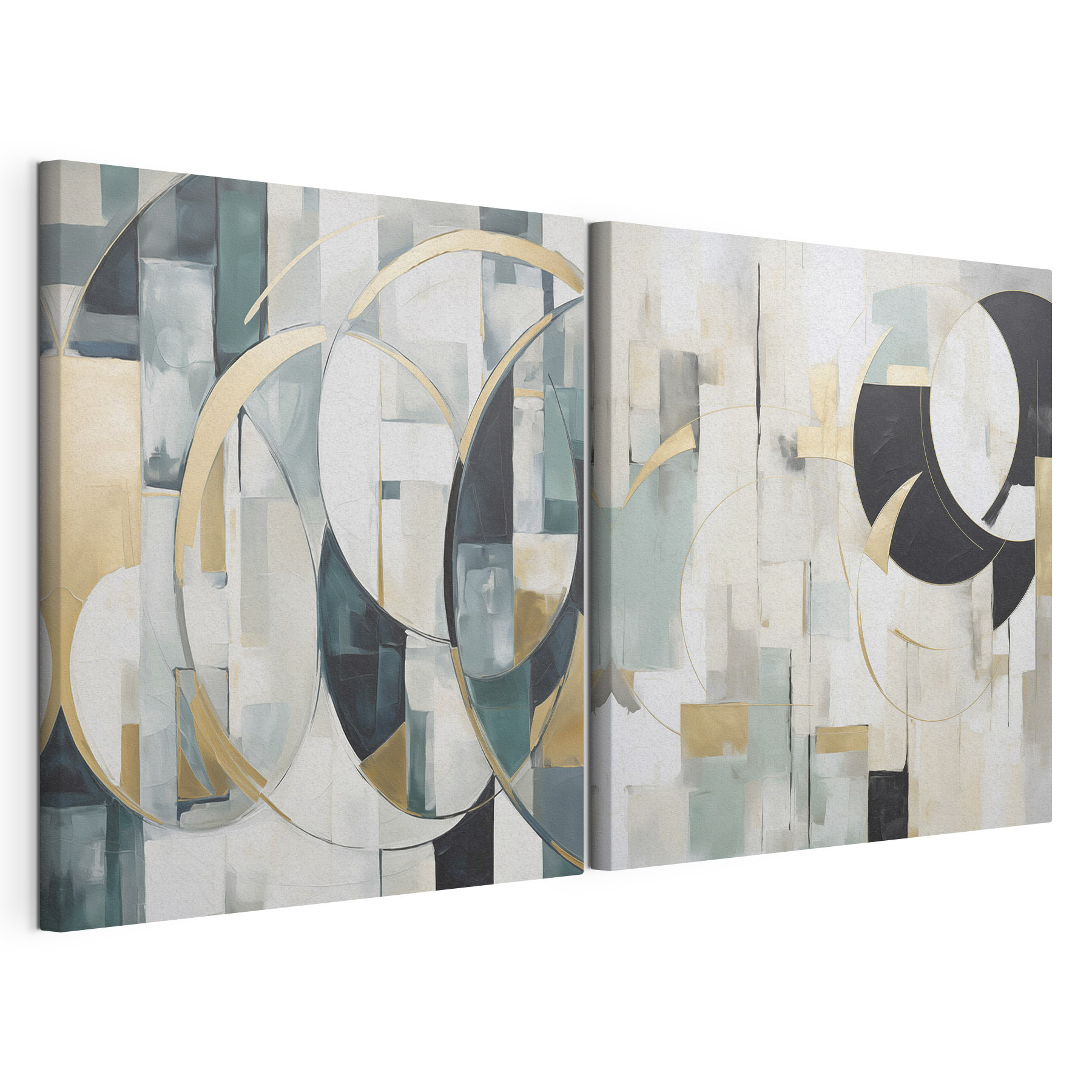 Two paintings of different colors