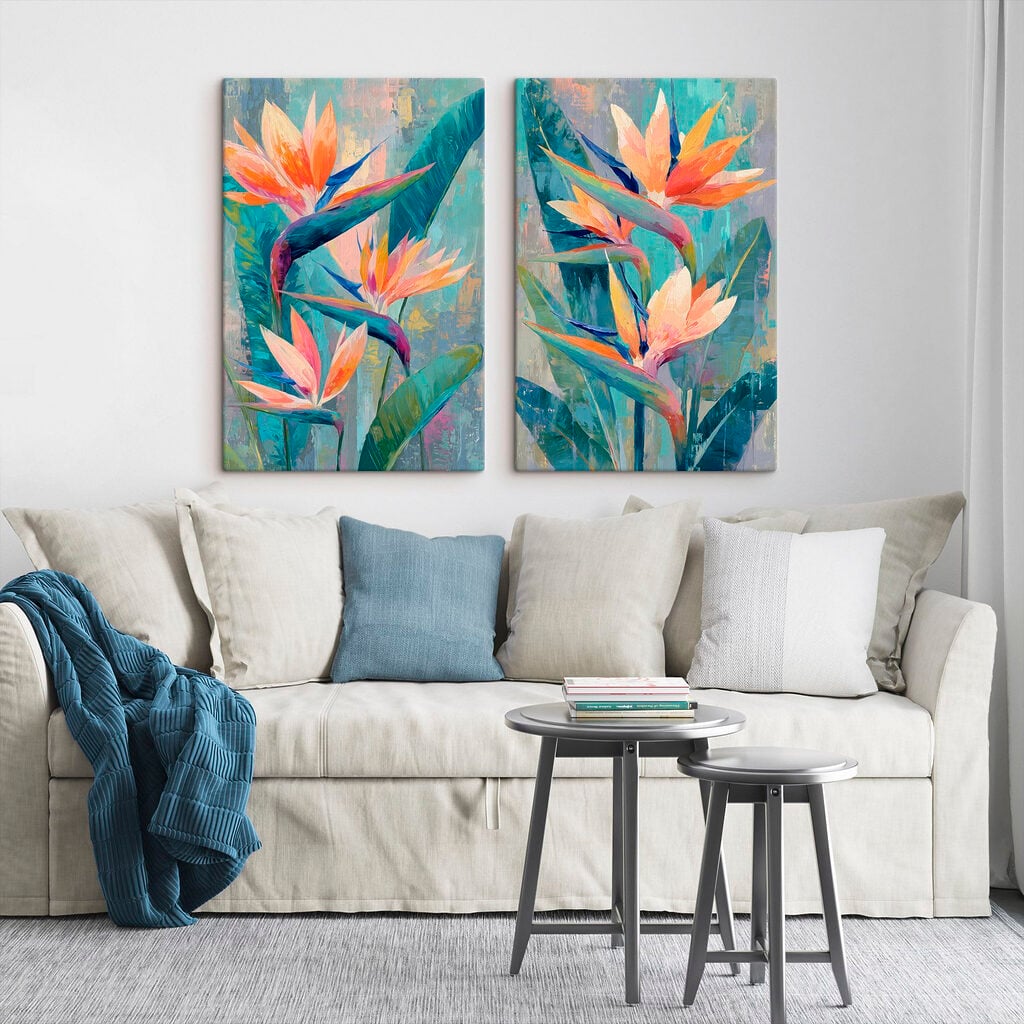 Painting of flowers and leaves