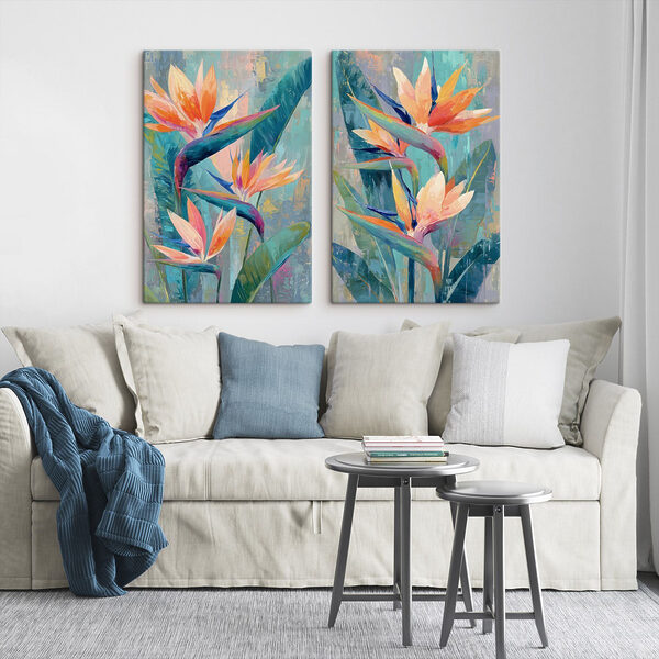 Painting of flowers and leaves