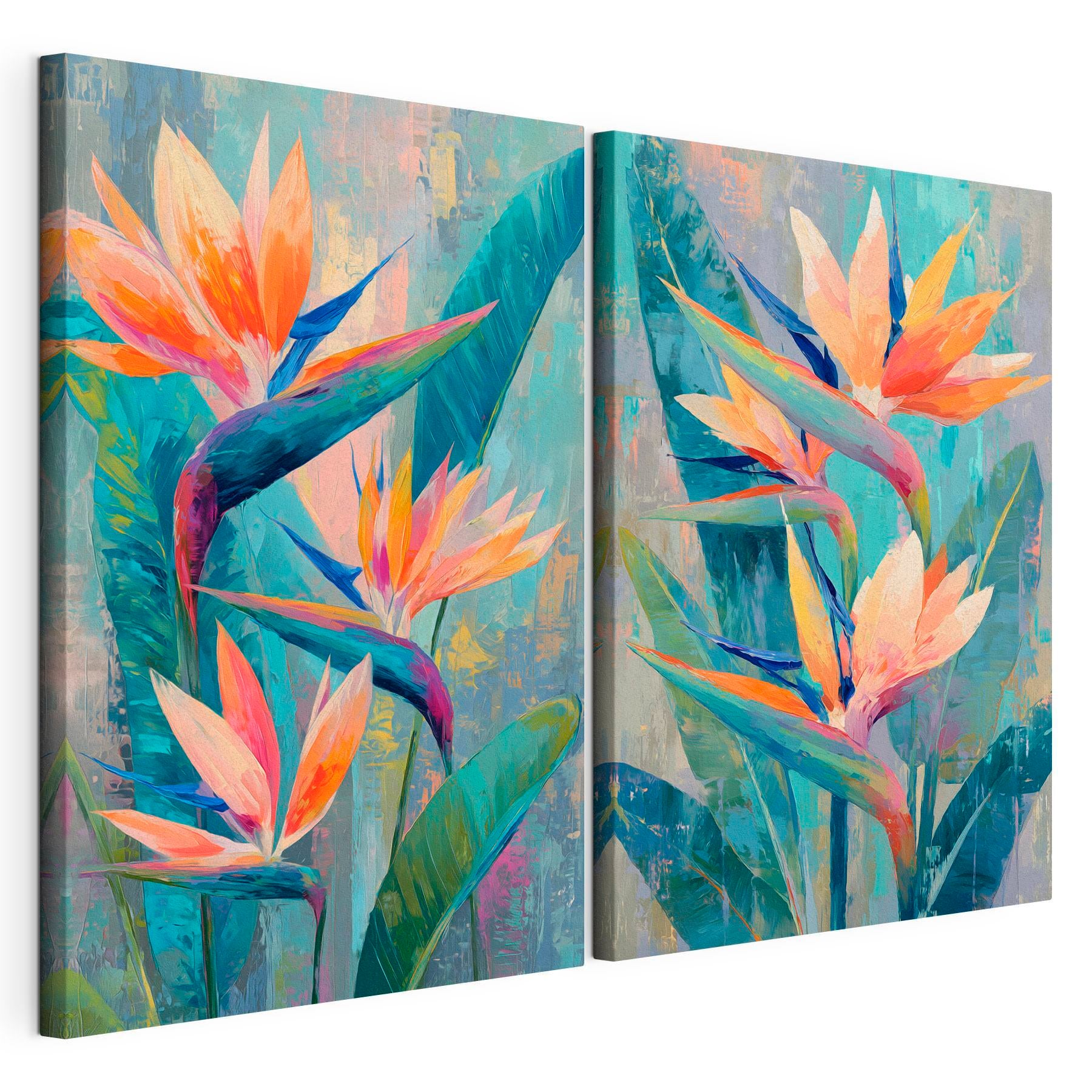 Painting of flowers and leaves