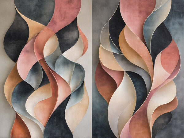 Flowing forms in soft color palette