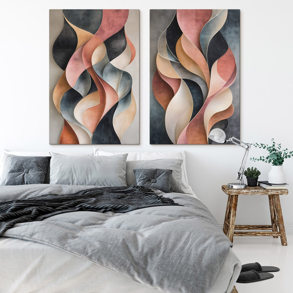 Flowing forms in soft color palette