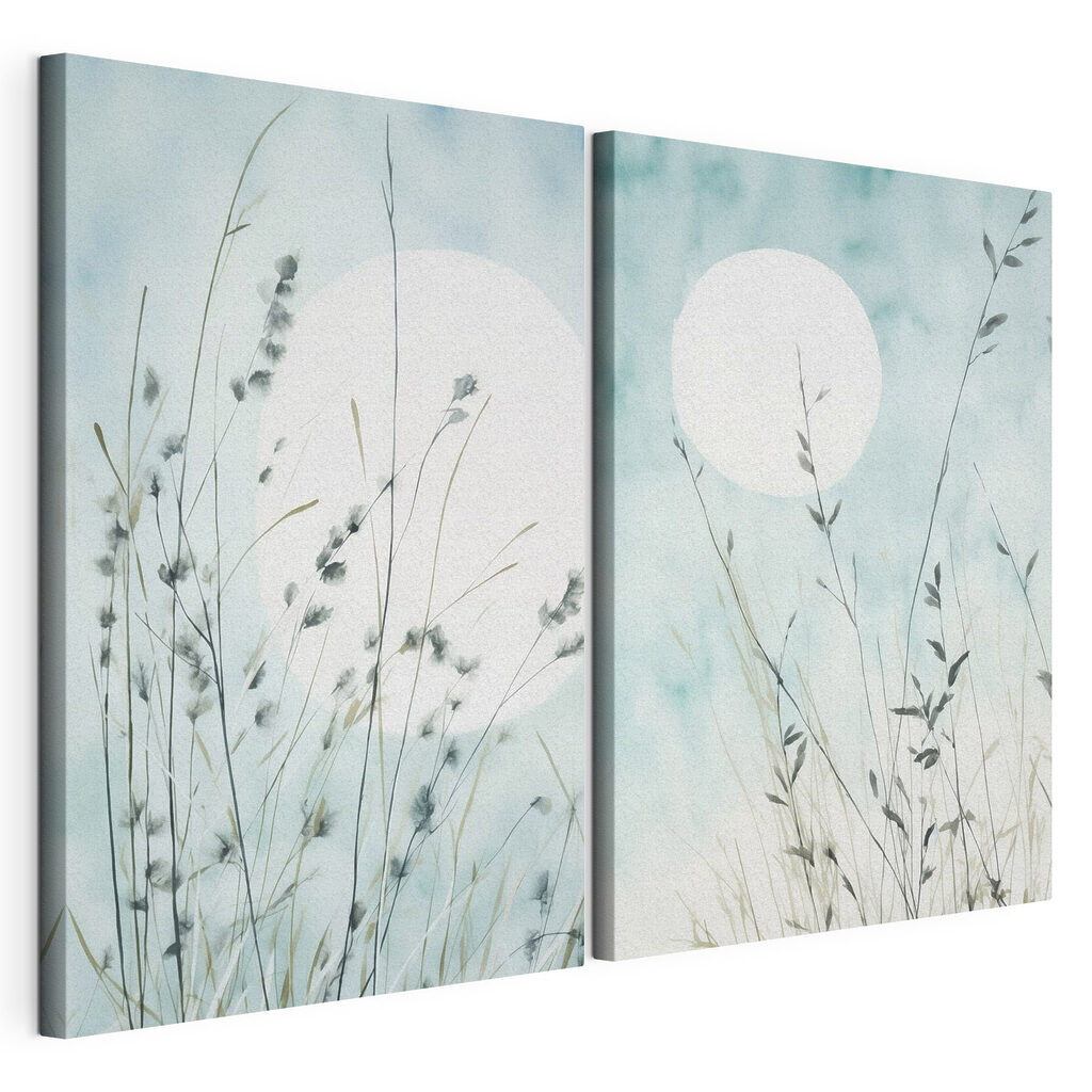 Painting of grass and sun