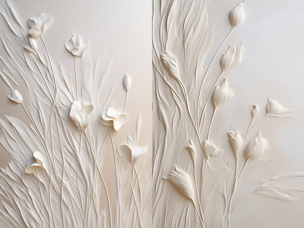 Delicate floral relief design displayed elegantly
