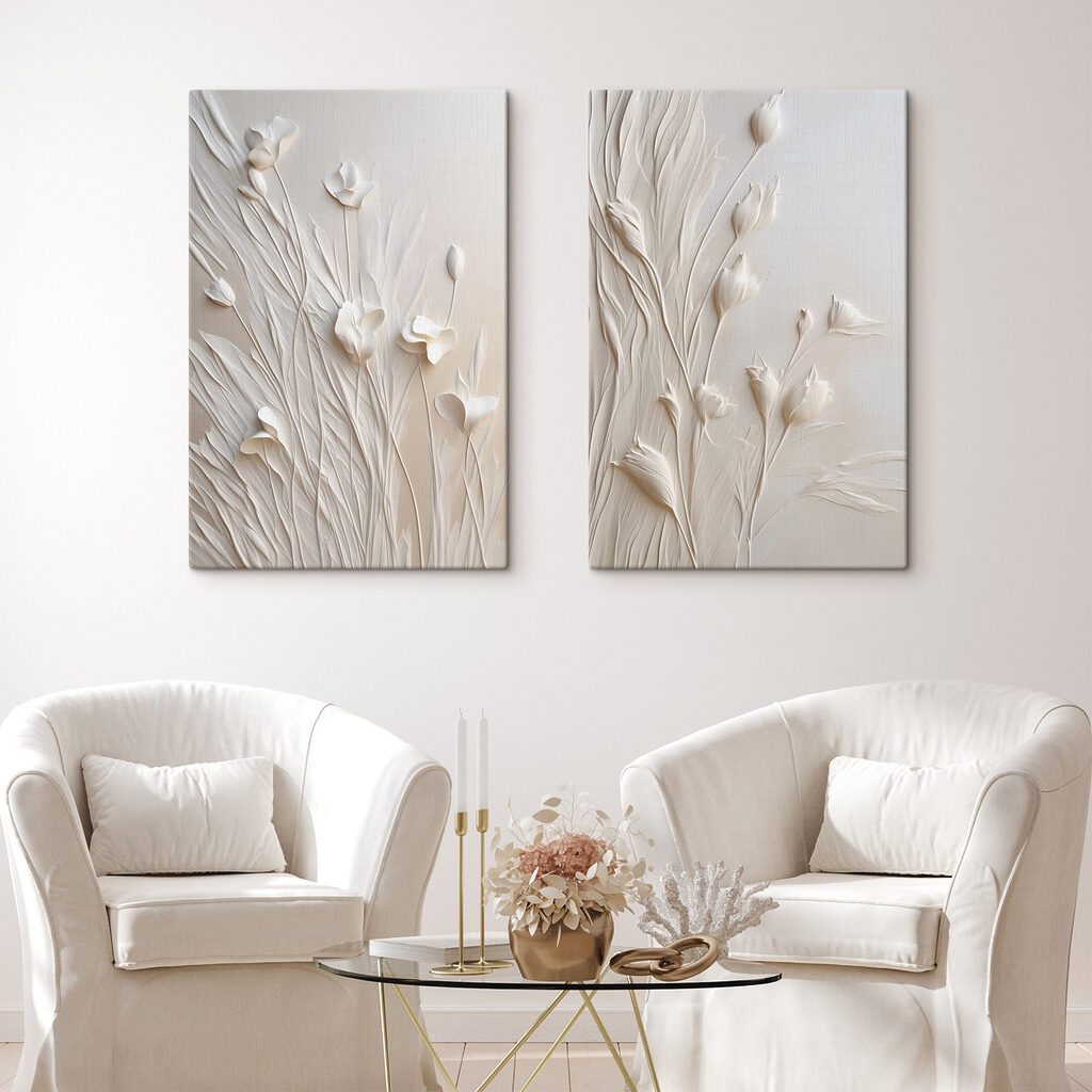 Delicate floral relief design displayed elegantly