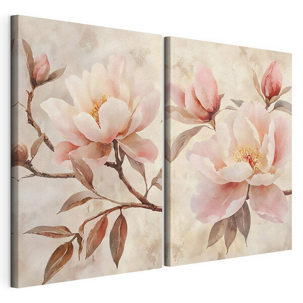 Stampa su tela modulare Fiori delicati dai colori tenui