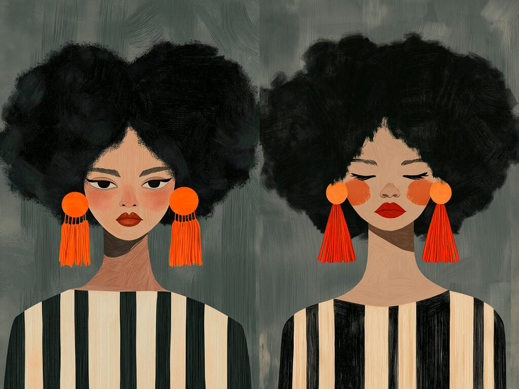 Couple of women with big earrings