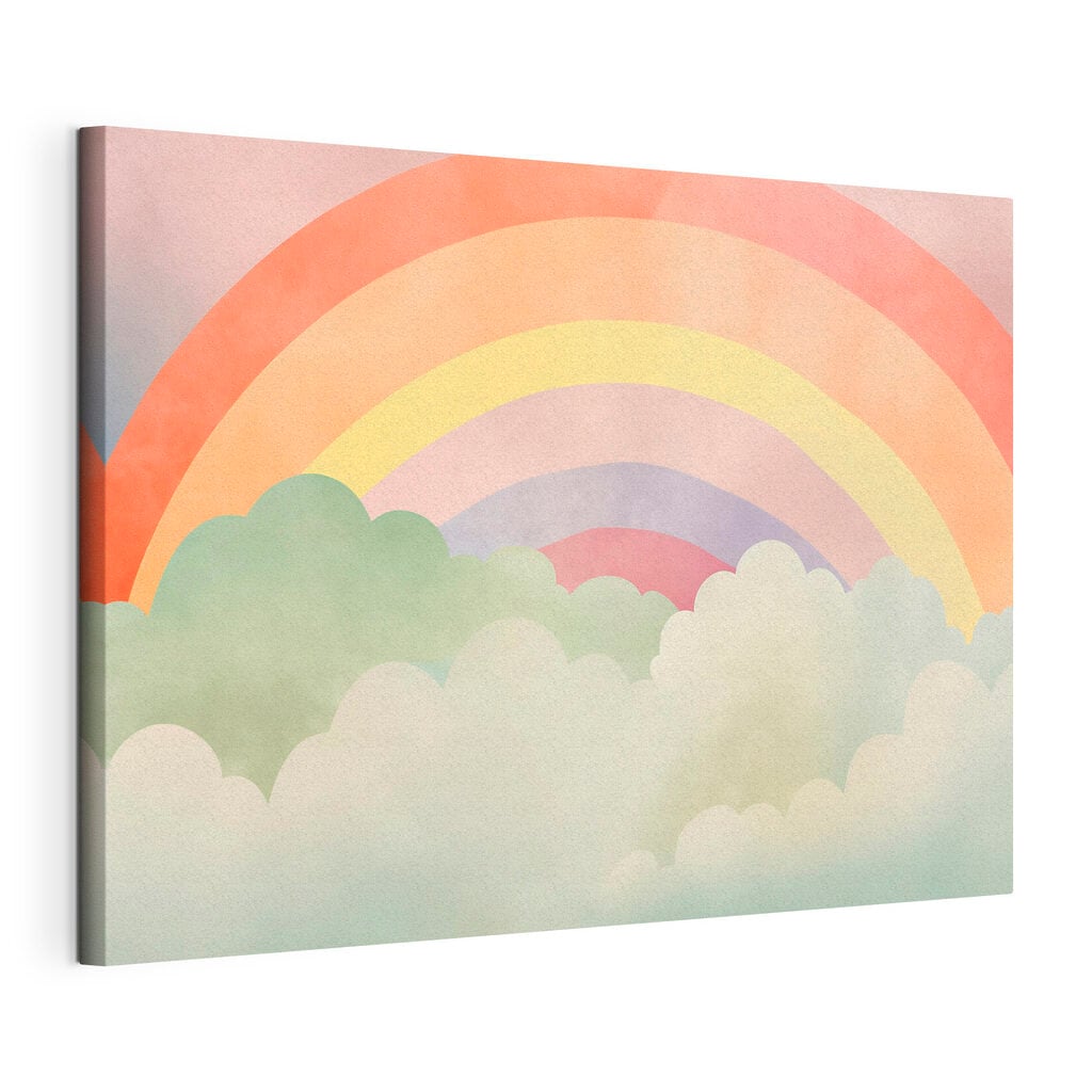 Rainbow and clouds in the sky