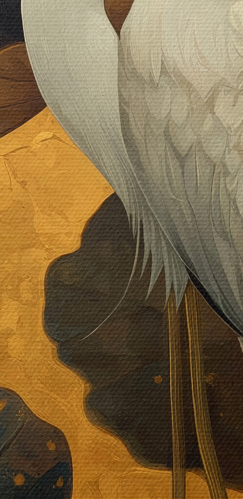 Painting of a white bird