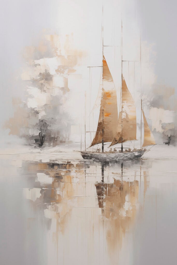 Painting of a sailboat in the water