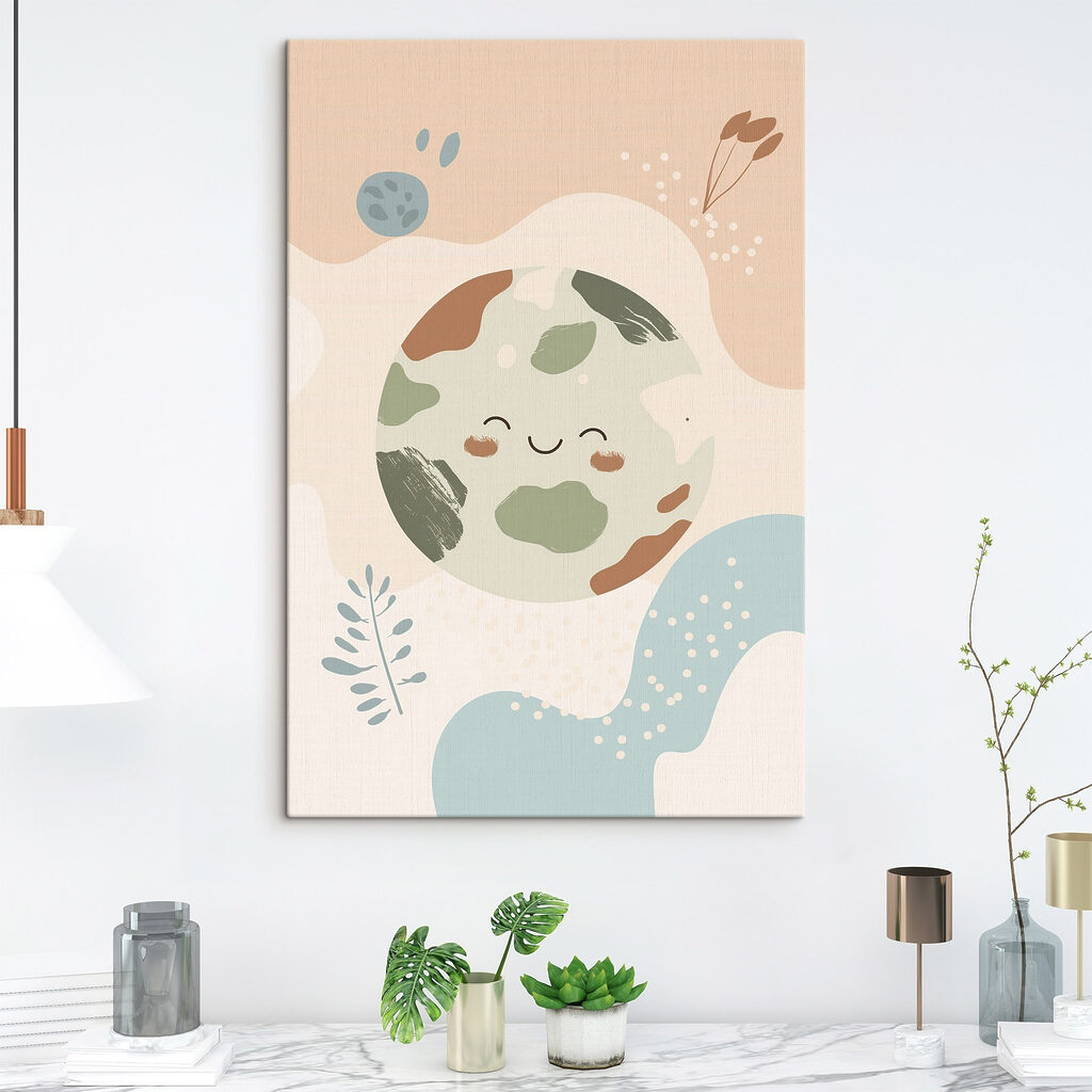 Cartoon of a planet