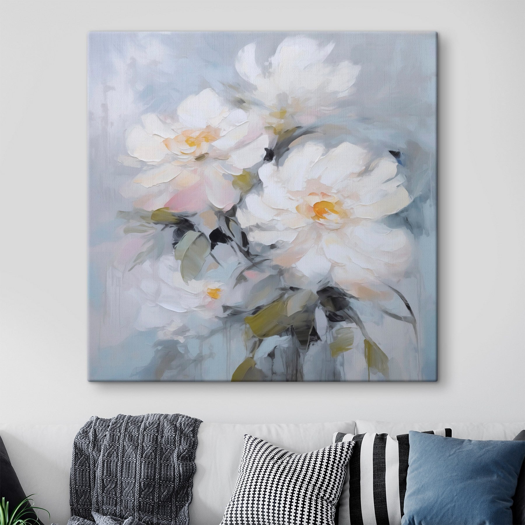 Painting of white flowers