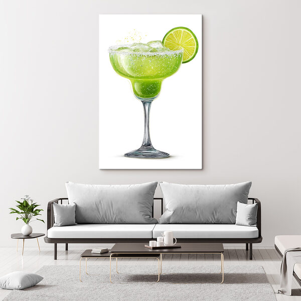 Glass with a drink and lime wedge