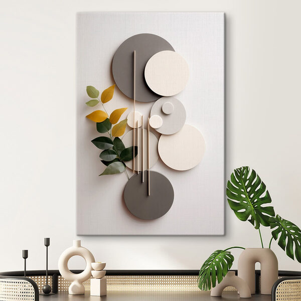Quadri Quadri Decorazione da parete con cerchi e foglie (COD: s48598)
