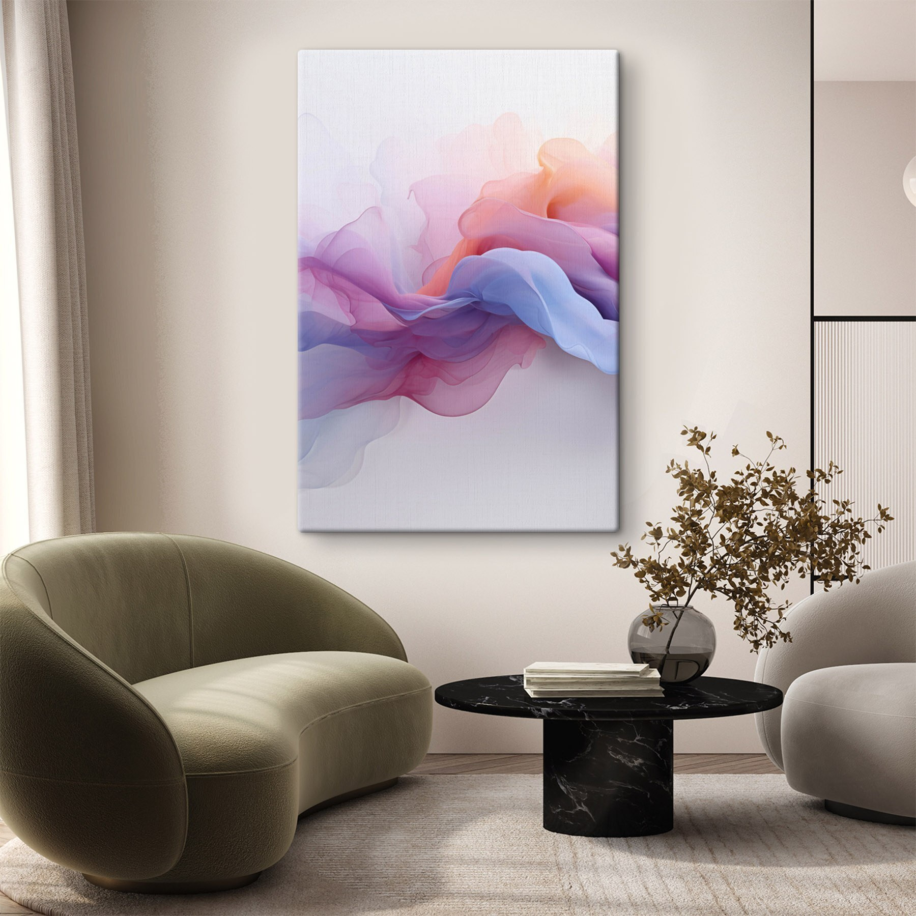 Colorful fabric in motion