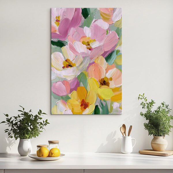 Quadri Quadri Fiori dai colori vivaci in delicate tonalità pastello (COD: s48647)