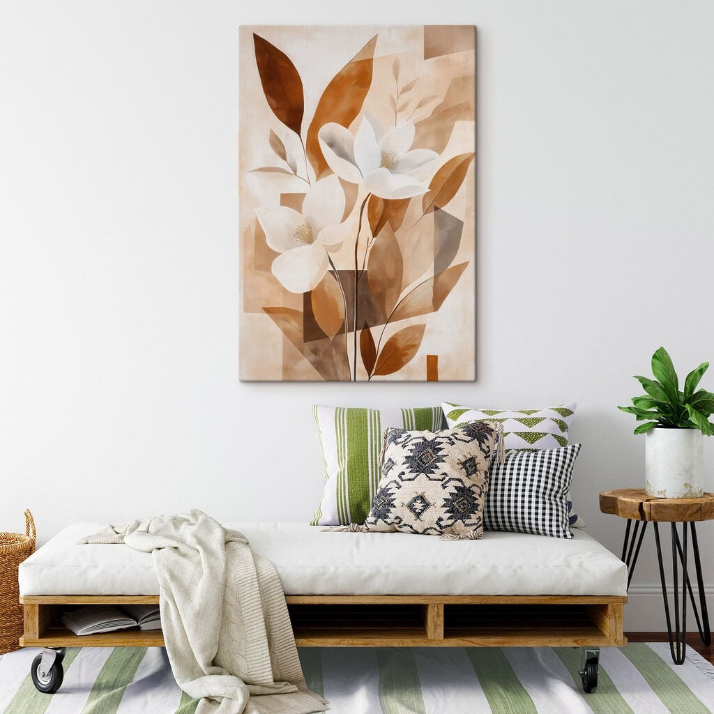 Painting of flowers and leaves
