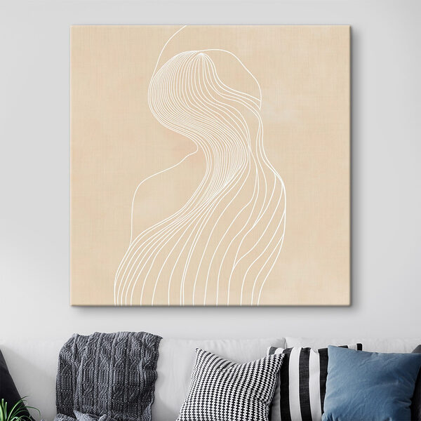 Quadri Quadri Disegno al tratto in bianco e nero di una donna (COD: s48875)