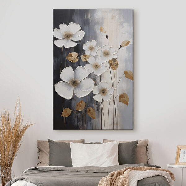 Quadri Quadri Fiori eleganti su uno sfondo scuro (COD: s49078)