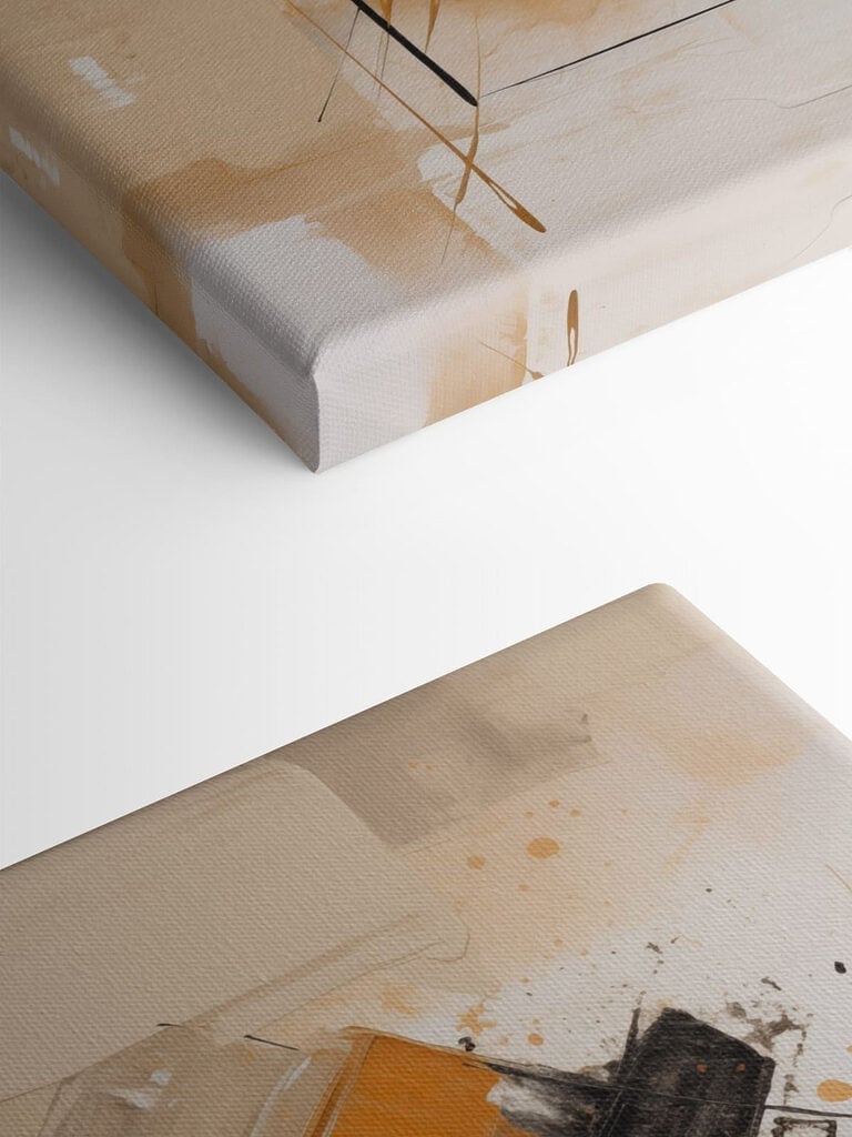Painting of a black and orange paint