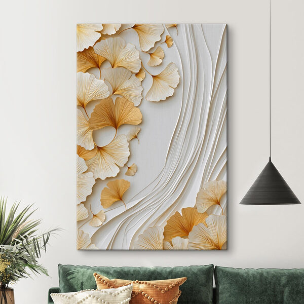 Quadri Quadri Delicate foglie di ginkgo dai toni tenui (COD: s49117)