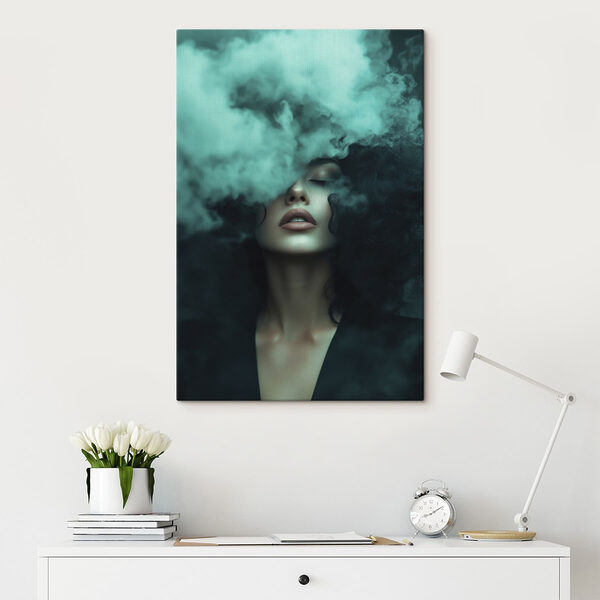 Quadri Quadri Donna con il fumo che le esce dal viso (COD: s49219)