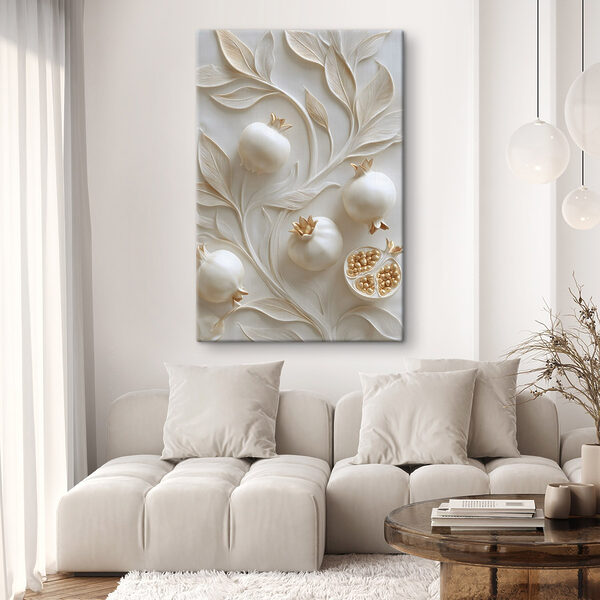Quadri Quadri Elegante disegno raffigurante un melograno con foglie (COD: s49237)