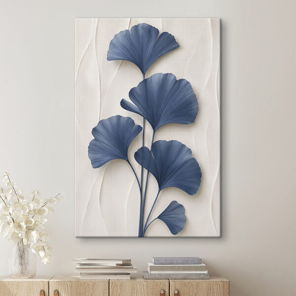 Quadri Quadri Elegante motivo botanico nei toni del blu (COD: s49298)