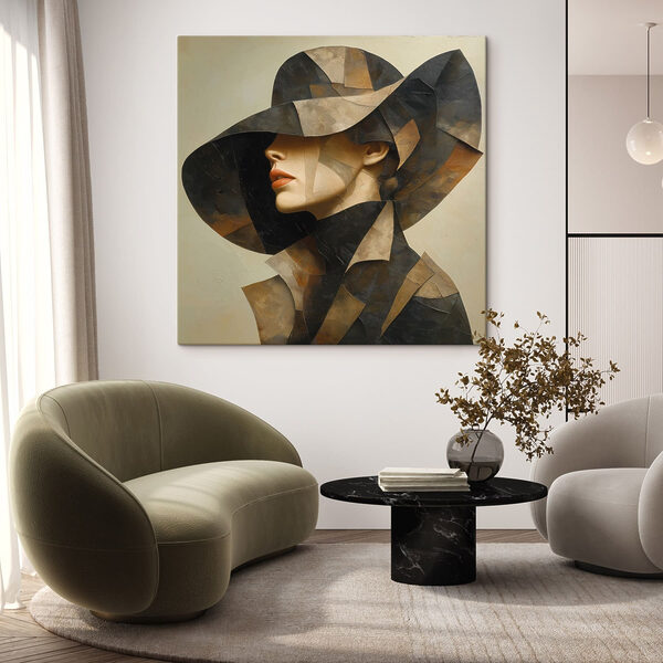 Quadri Quadri Dipinto raffigurante una donna con un cappello (COD: s49312)