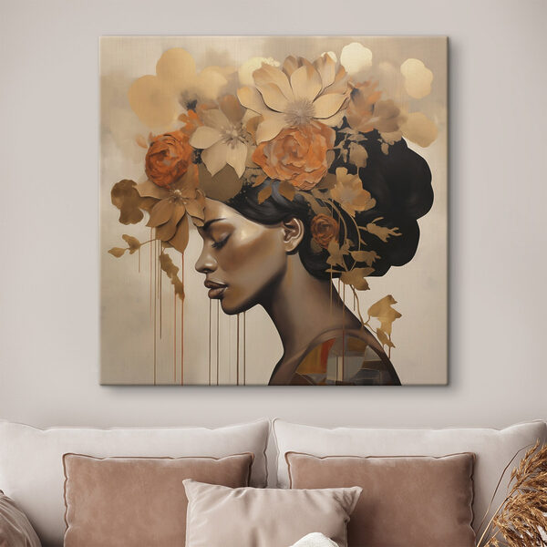 Quadri Quadri Dipinto raffigurante una donna con dei fiori tra i capelli (COD: s49402)