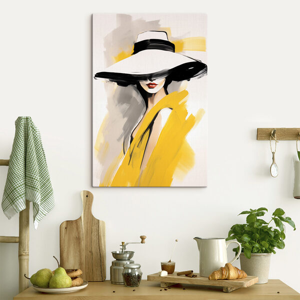 Quadri Quadri Donna con un cappello (COD: s49435)