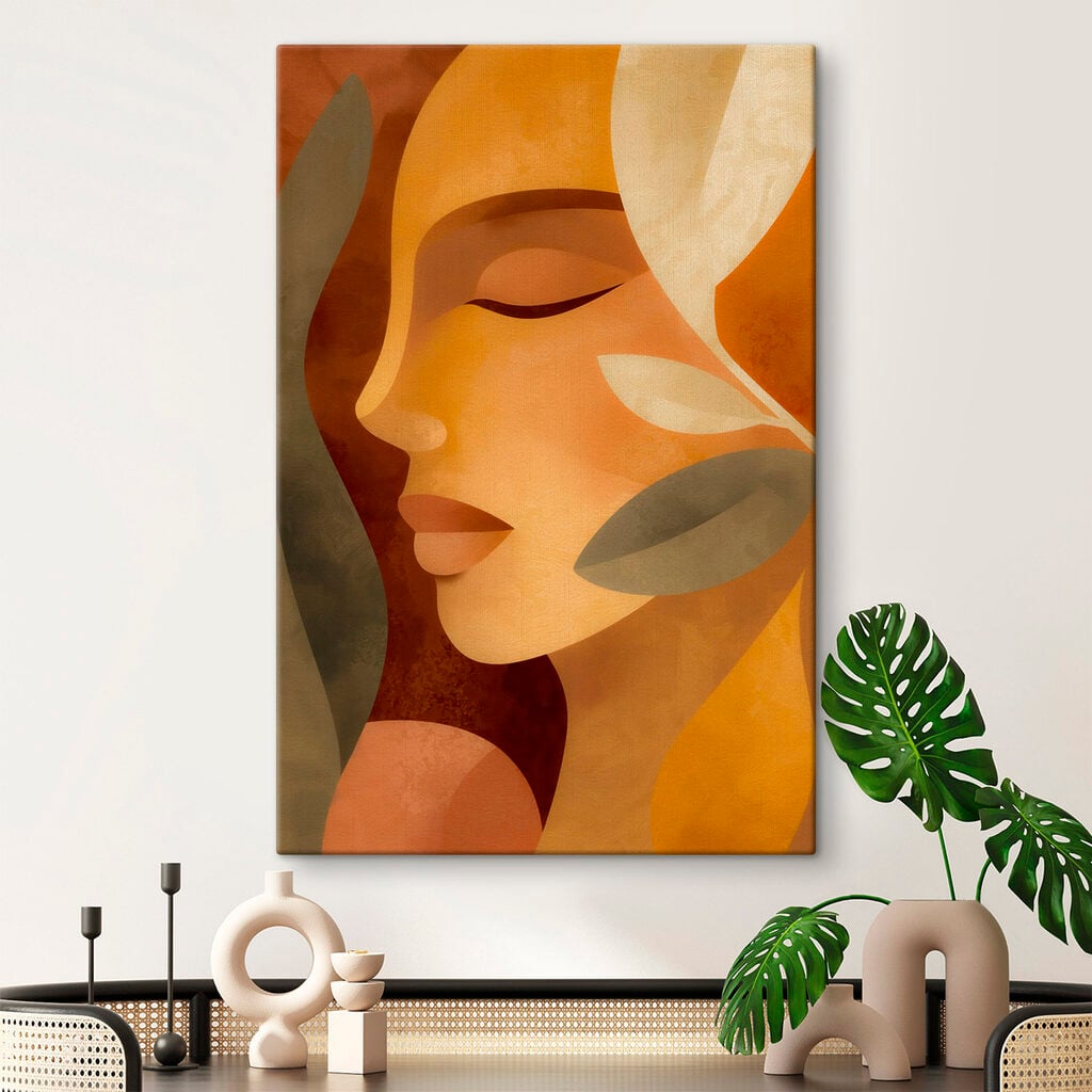 Soft hues in serene profile art