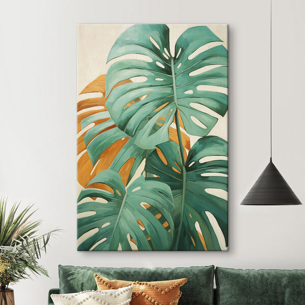 Quadri Quadri Foglie dai colori vivaci che creano un’atmosfera tropicale (COD: s49468)