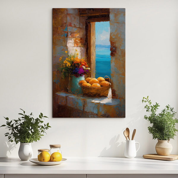 Quadri Quadri Un cesto di fiori e un vaso di pane (COD: s49542)