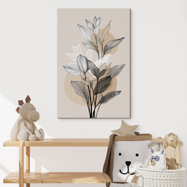 Quadri Quadri Foglie delicate su uno sfondo tenue (COD: s49649)