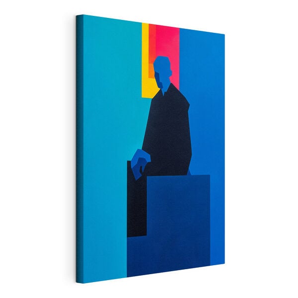 Painting of a man sitting in a chair