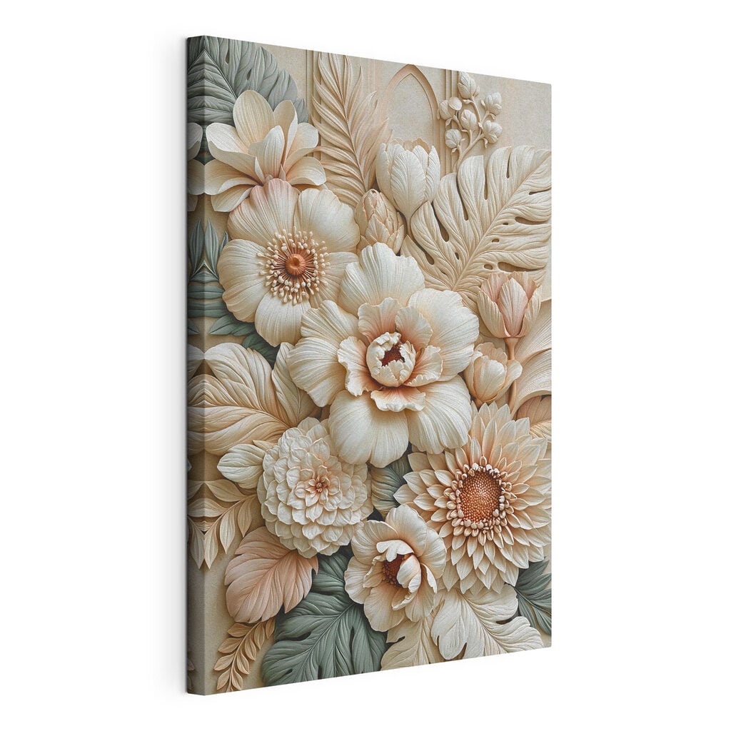 Delicate floral arrangement in relief